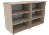 Flex-kast 4B laag B141 x H96 cm Grey craft oak Tangara groothandel voor kinderopvang inrichting